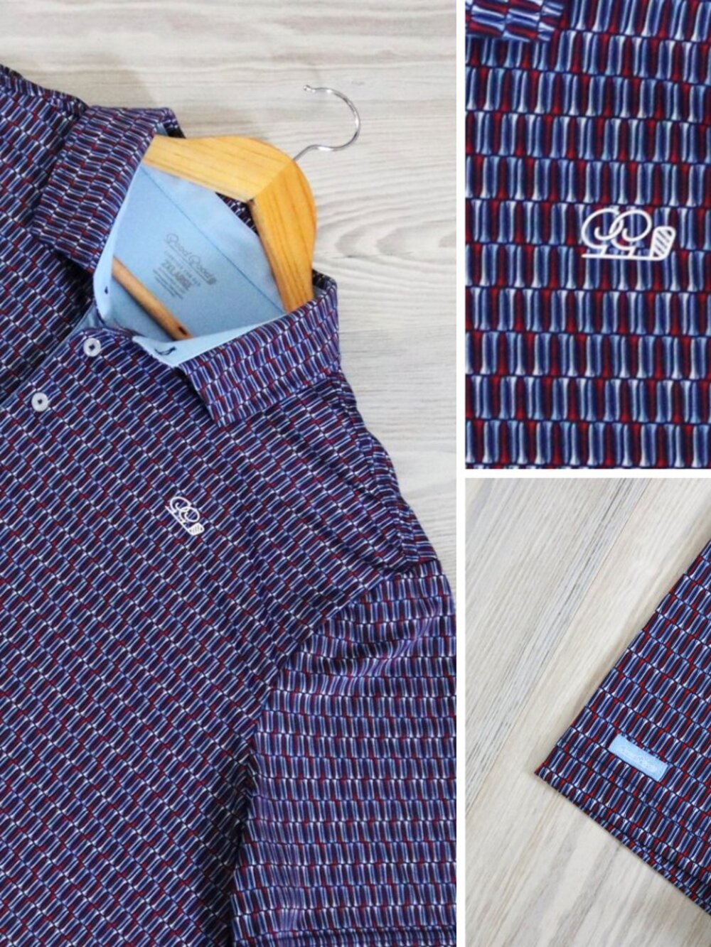 Good Good Men's Navy Golf Tees All Over Print Performance Polo Shirt Size 2XL